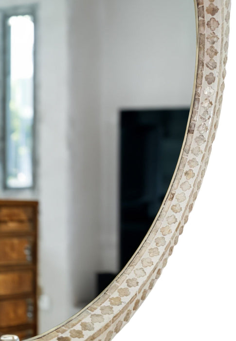 Mother Of Pearl Radiance Round Wall Mirror