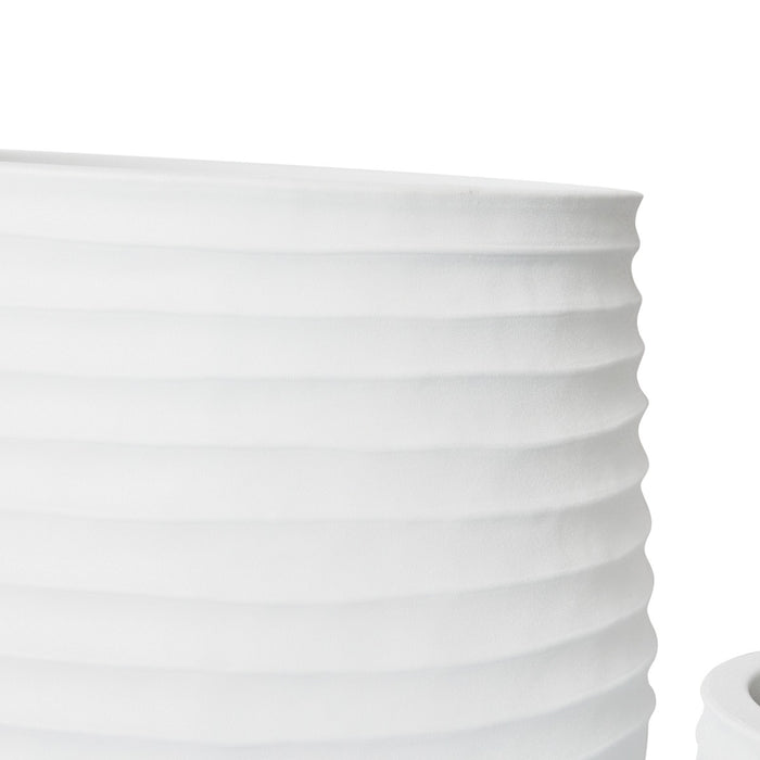 Knox Stonelite Planter Set of 3 (Outdoor) - White, 28cm (H)
