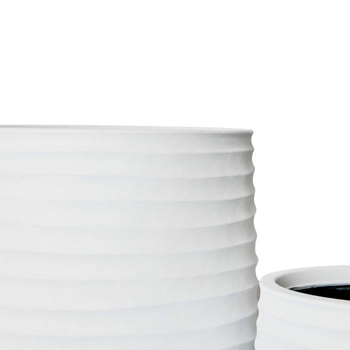Knox Tall Stonelite Planter Set of 2 (Outdoor) - White, 51cm (H)