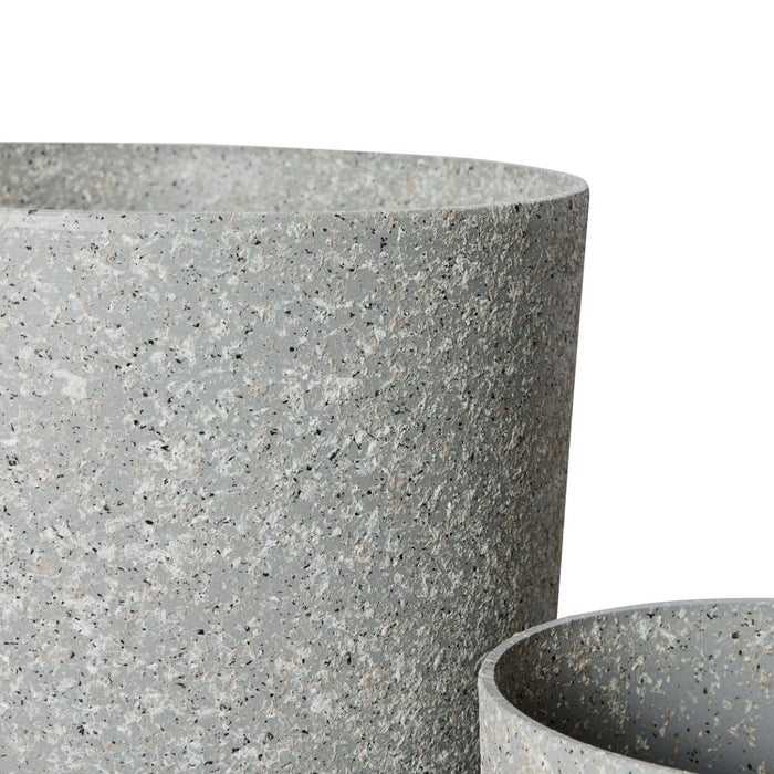 Harlow Stonelite Planter Set of 3 (Outdoor) - Grey, 35cm (H)