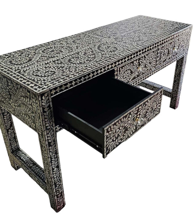 Mother Of Pearl Opulent 3 Drawer Console Table