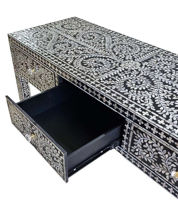 Mother Of Pearl Opulent 3 Drawer Console Table