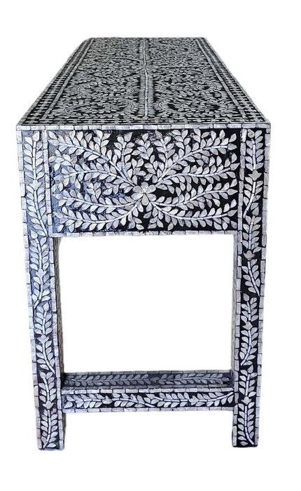 Mother Of Pearl Opulent 3 Drawer Console Table