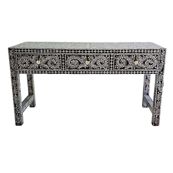 Mother Of Pearl Opulent 3 Drawer Console Table