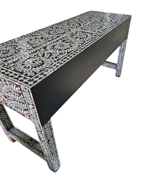 Mother Of Pearl Opulent 3 Drawer Console Table