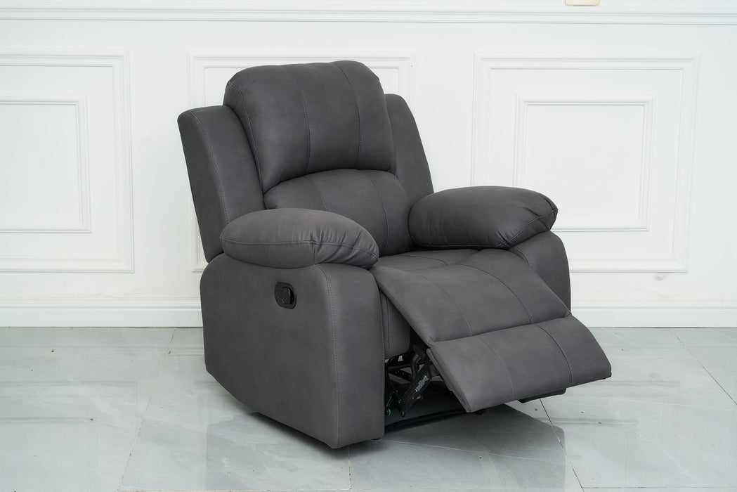 Valor 1 Seater Manual Recliner Charcoal Technology Fabric