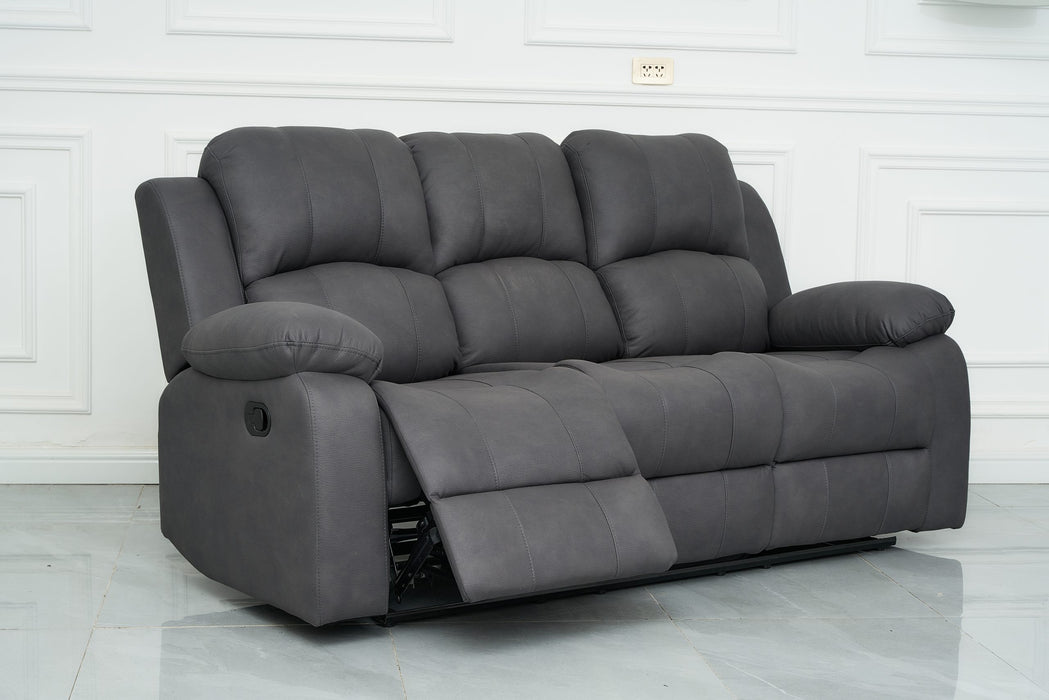 Valor 3 Seater Manual Recliner Charcoal Technology Fabric