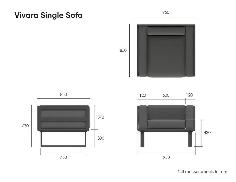 Vivara Sofa - White - Single