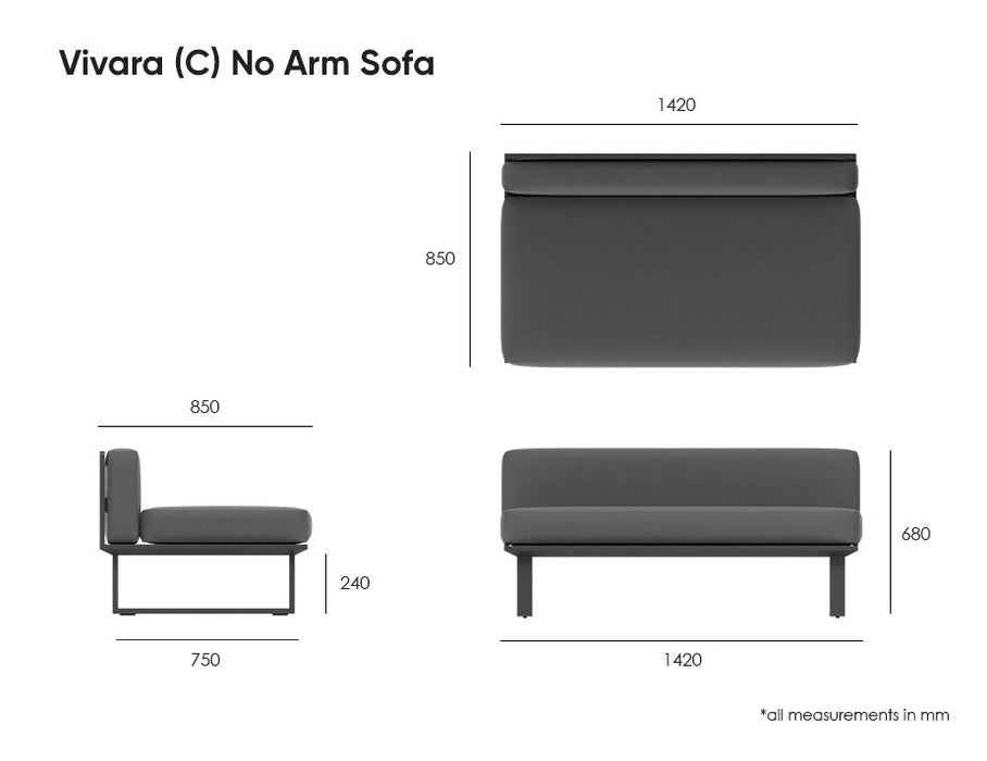 Vivara Sofa - Modular Section C - No Arm