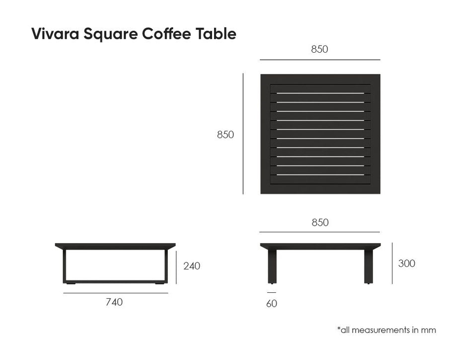 Vivara Outdoor Coffee Table 85x85cm - White