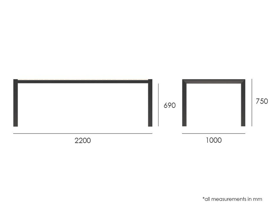 Vydel Table - Outdoor - 220cm x 100cm - White