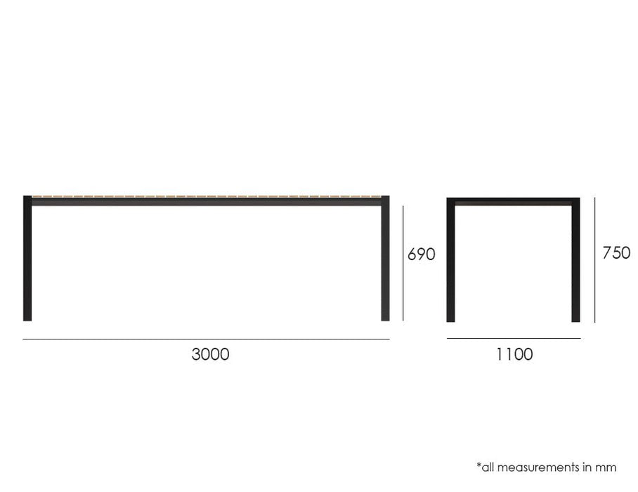 Vydel Table - Outdoor - 300cm x 110cm - White