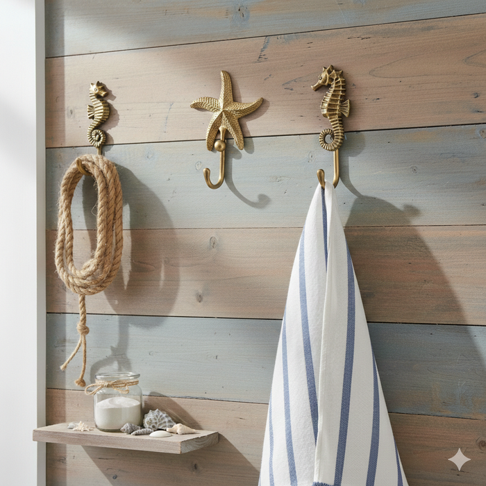 Seahorse Hook - Brass