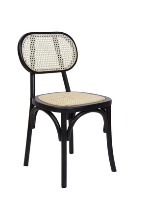 Willow Rattan Dining Chair Black (Set of 2)