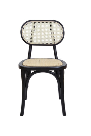 Willow Rattan Dining Chair Black (Set of 2)