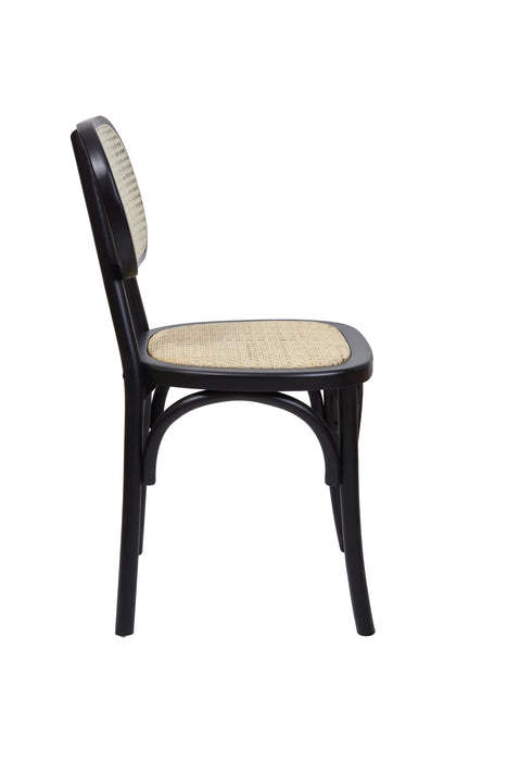 Willow Rattan Dining Chair Black (Set of 2)