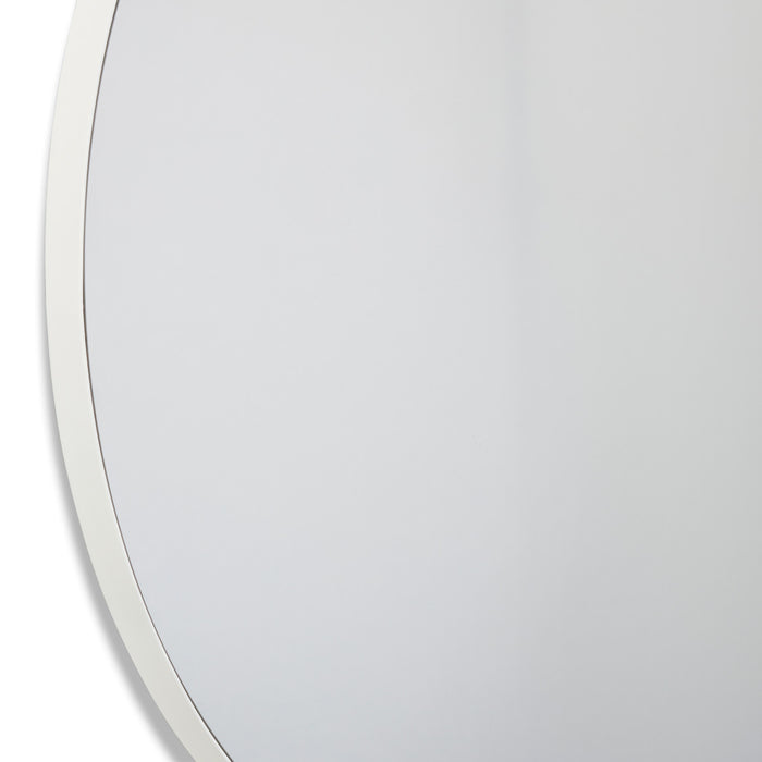Coco Round Wall Mirror - White, 80cm (H)