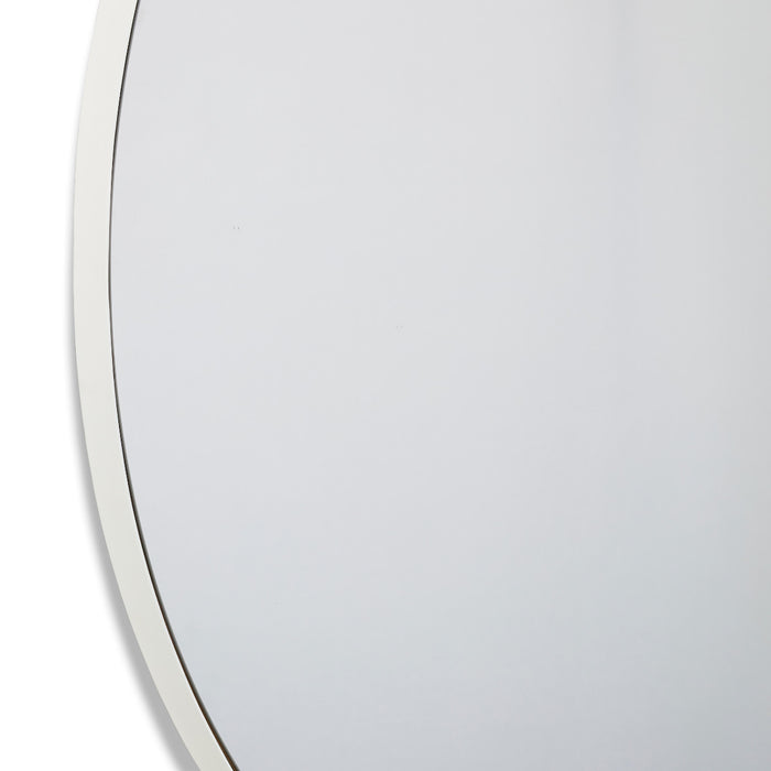 Coco Round Wall Mirror - White, 100cm (H)