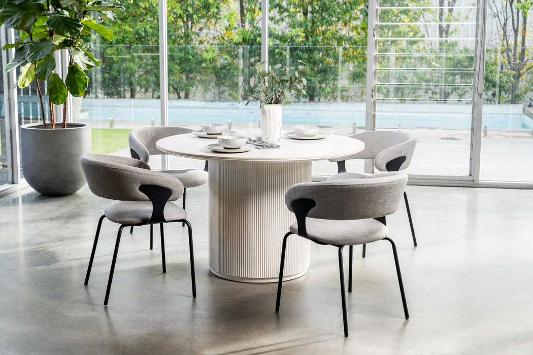 Whitney Dining Table Snow White Ceramic