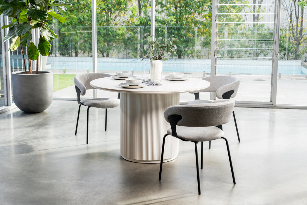 Whitney Dining Table Snow White Ceramic