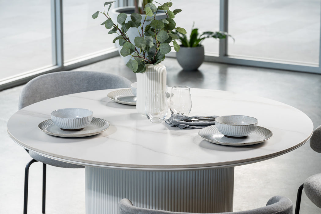 Whitney Dining Table Snow White Ceramic