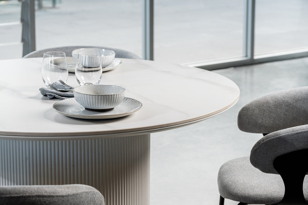 Whitney Dining Table Snow White Ceramic