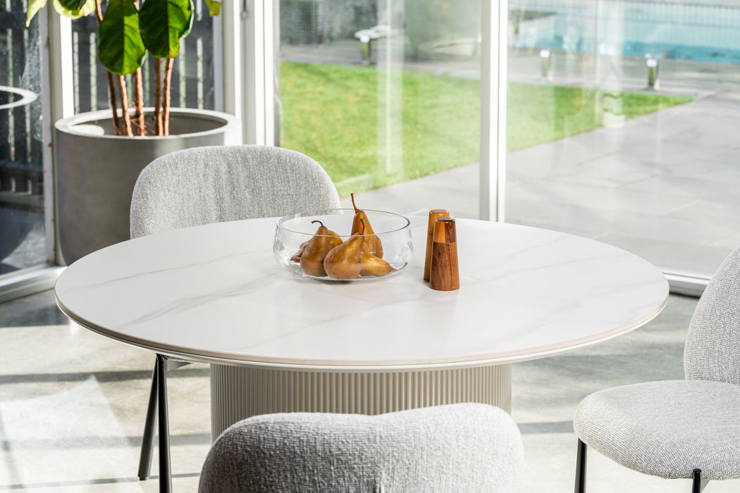 Whitney Dining Table Snow White Ceramic