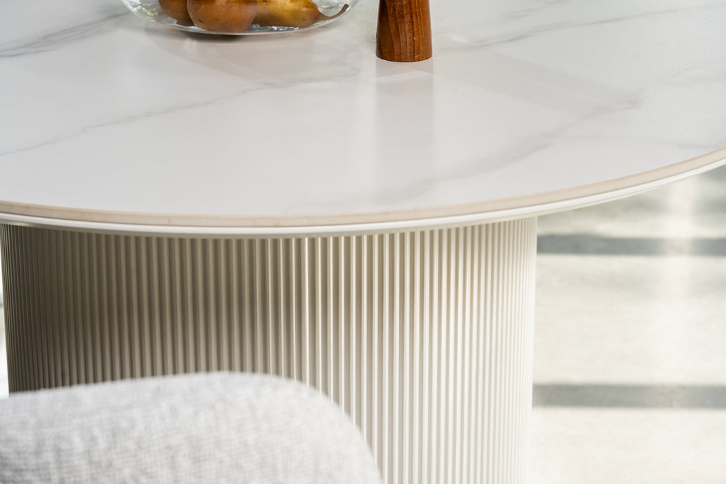 Whitney Dining Table Snow White Ceramic