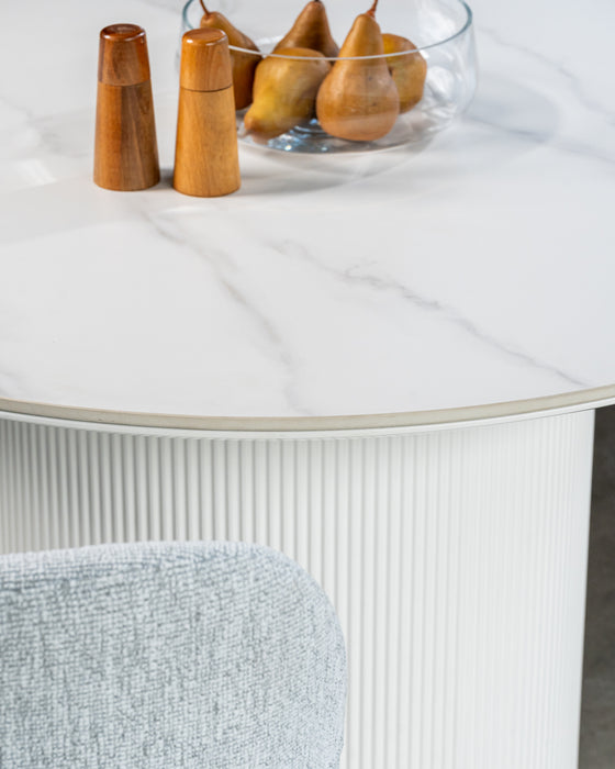 Whitney Dining Table Snow White Ceramic