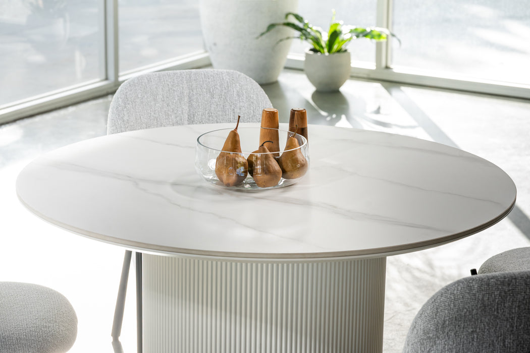 Whitney Dining Table Snow White Ceramic