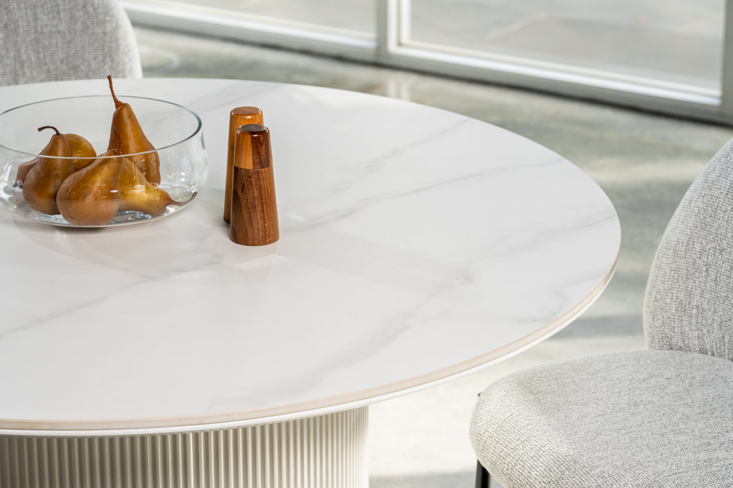 Whitney Dining Table Snow White Ceramic