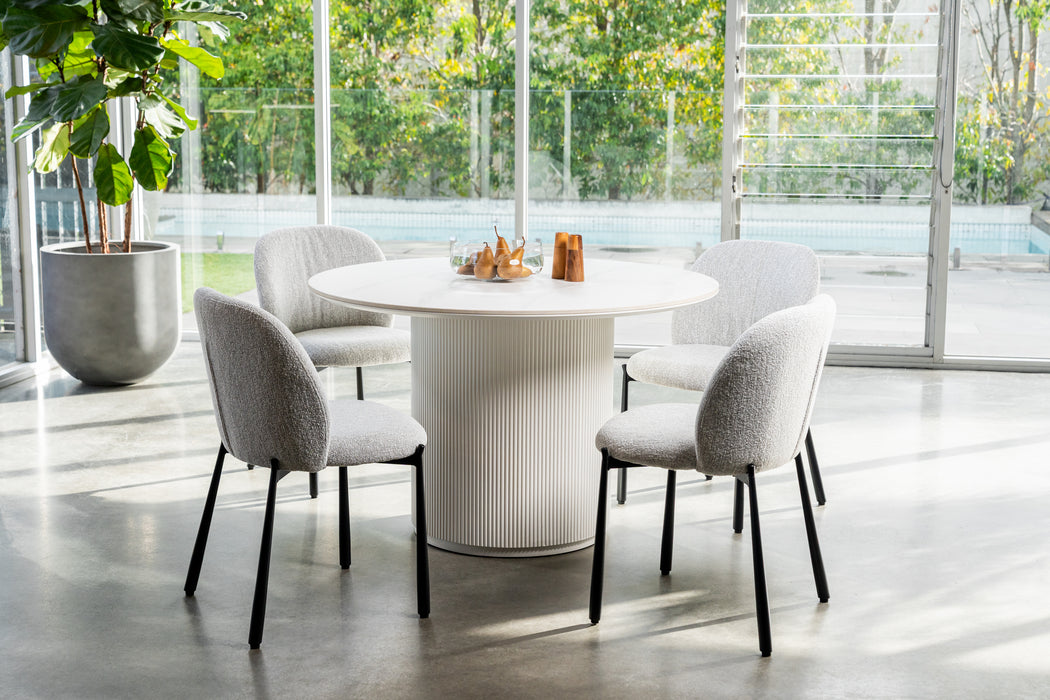 Whitney Dining Table Snow White Ceramic