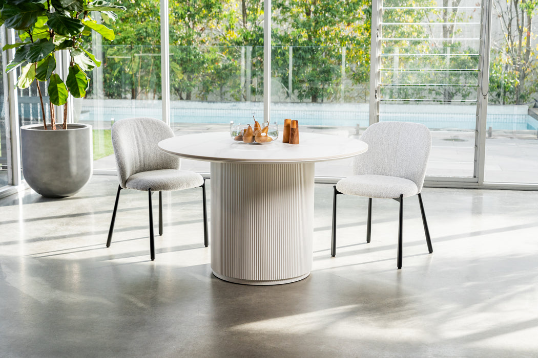 Whitney Dining Table Snow White Ceramic