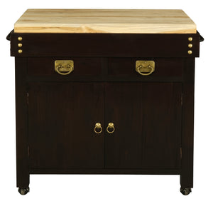 Heritage 2 Door 2 Drawer Butcher's Block (Chocolate)