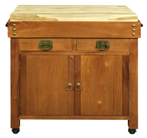 Heritage 2 Door 2 Drawer Butcher's Block (Light Pecan)