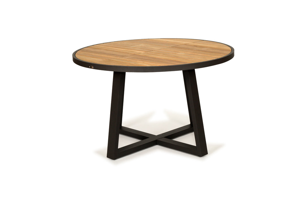 Watego Outdoor Round Dining Table - Black - 125cm
