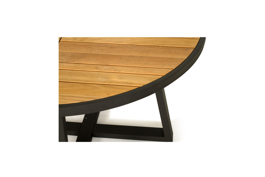 Watego Outdoor Round Dining Table - Black - 125cm