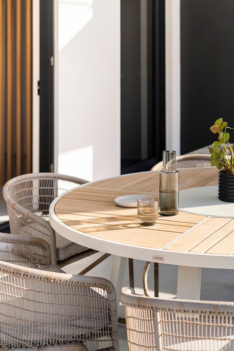 Watego Outdoor Round Dining Table - White - 160cm