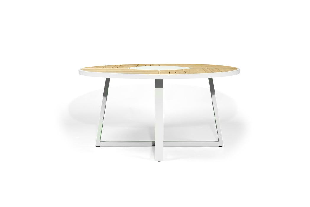 Watego Outdoor Round Dining Table - White - 160cm