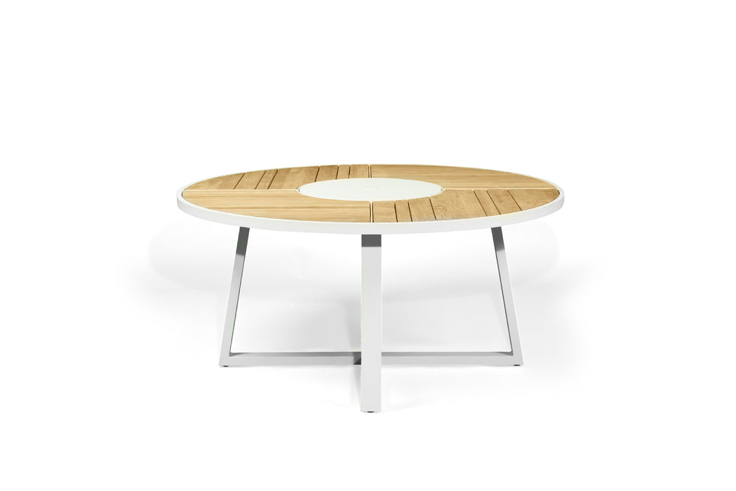 Watego Outdoor Round Dining Table - White - 160cm