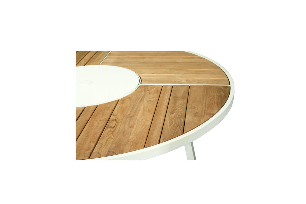Watego Outdoor Round Dining Table - White - 160cm