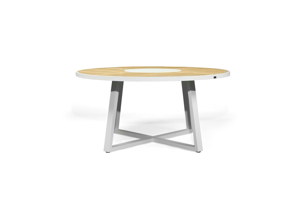 Watego Outdoor Round Dining Table - White - 160cm