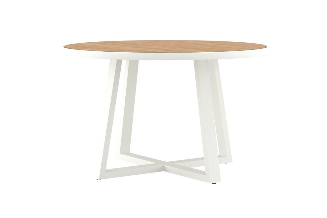Watego Outdoor Round Dining Table - White - 125cm