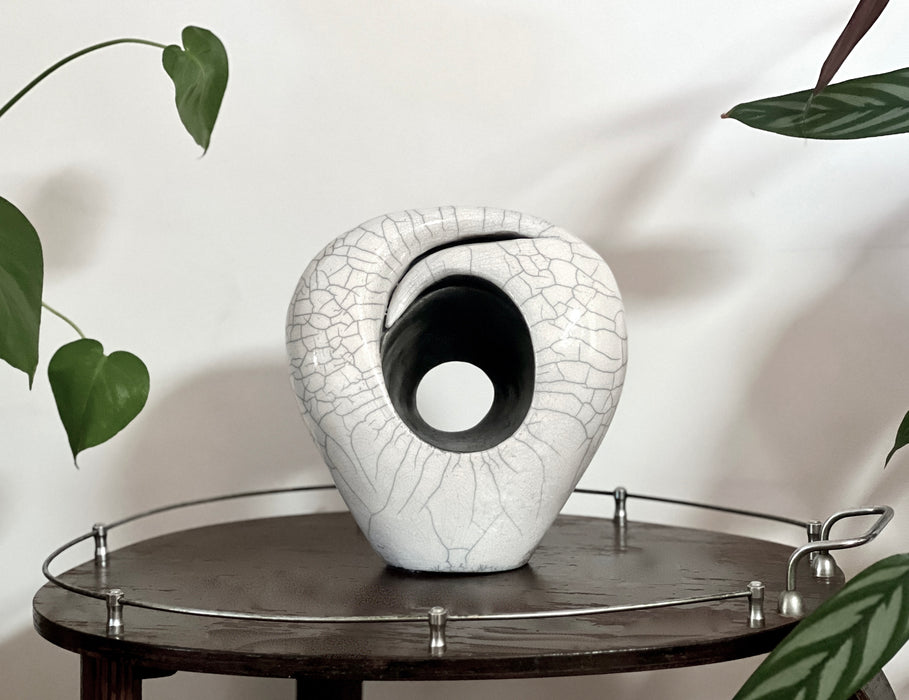 Waves Of Stillness Ceramic Raku Sculpture