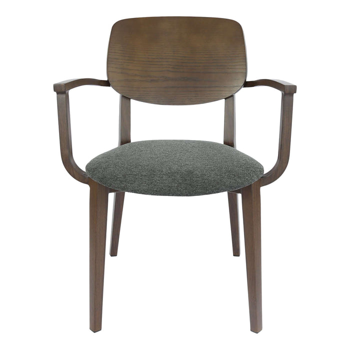 Durafurn Atlanta Armchair - large Ply Backrest - Wenge Frame/Dark Grey Fabric Seat & Ply Backrest