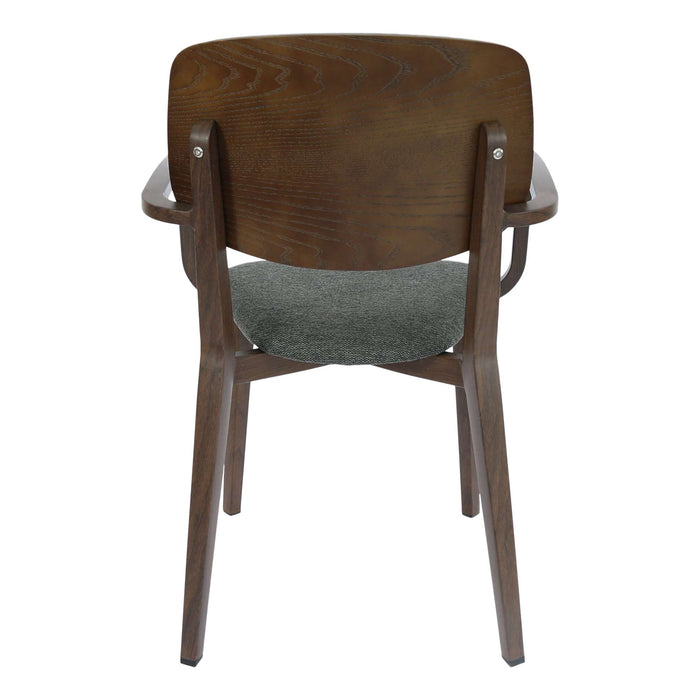 Durafurn Atlanta Armchair - large Ply Backrest - Wenge Frame/Dark Grey Fabric Seat & Ply Backrest