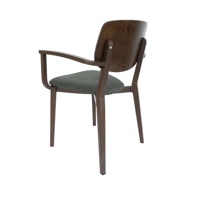 Durafurn Atlanta Armchair - large Ply Backrest - Wenge Frame/Dark Grey Fabric Seat & Ply Backrest
