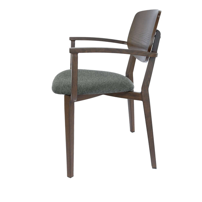 Durafurn Atlanta Armchair - large Ply Backrest - Wenge Frame/Dark Grey Fabric Seat & Ply Backrest