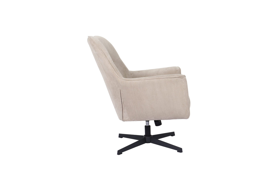 Wentworth Swivel Chair Beige Corduroy Fabric