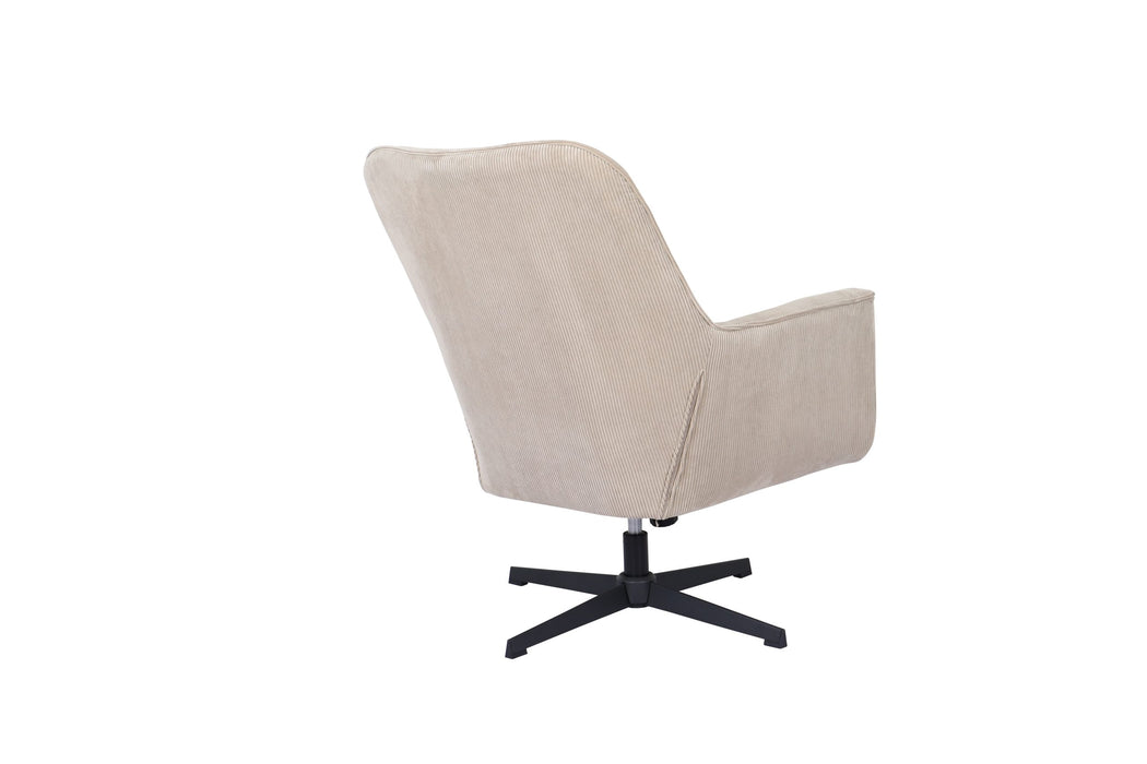 Wentworth Swivel Chair Beige Corduroy Fabric